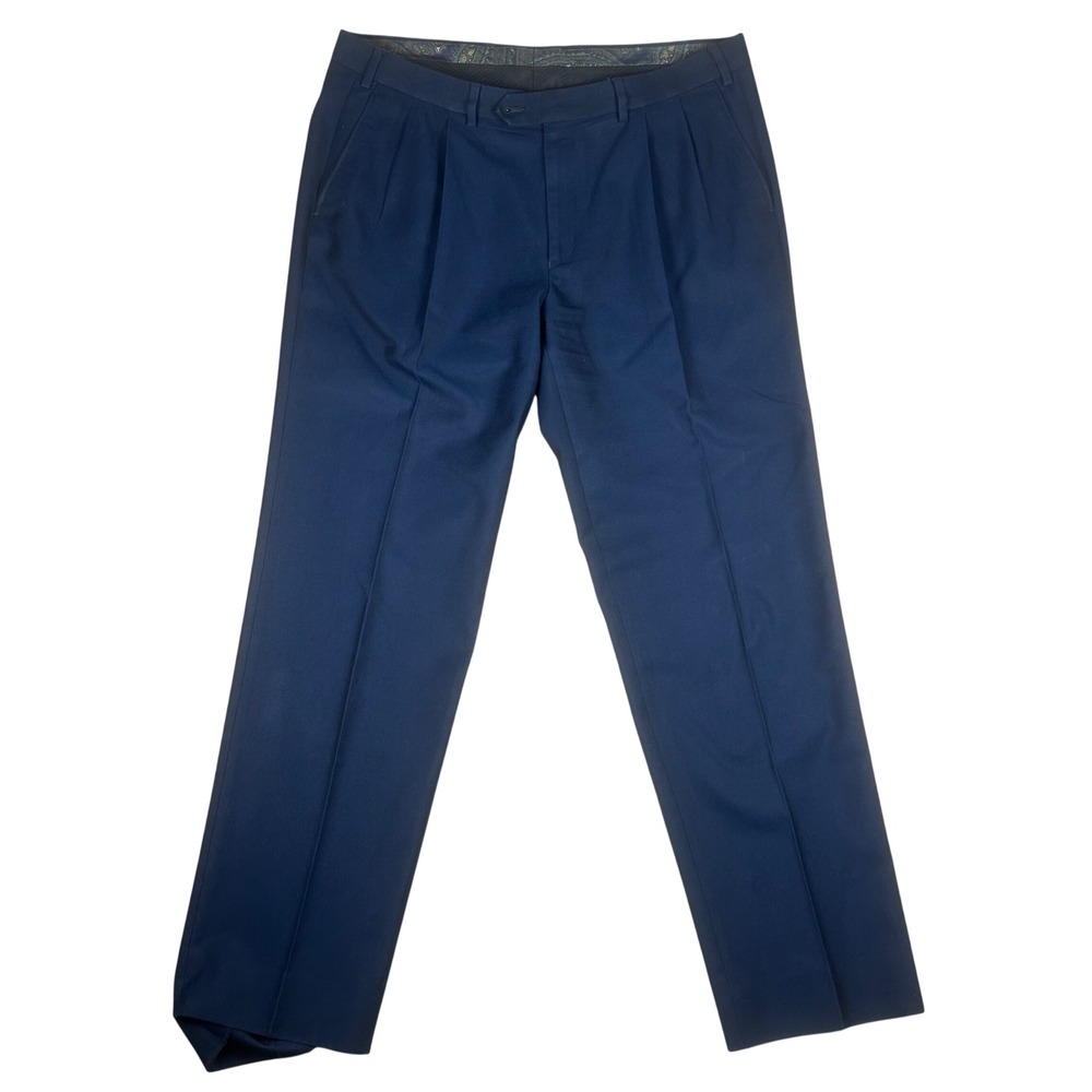 Lauren Ralph Lauren Mens Navy Blue Pleated Dress Pants Slacks 38W x 32L 1634
